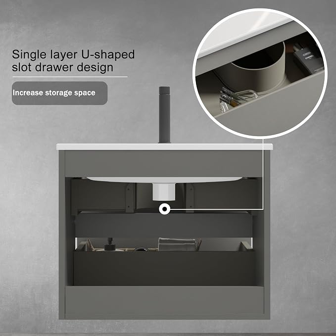 Wall Mounted Floating Bathroom Vanity - Image 6