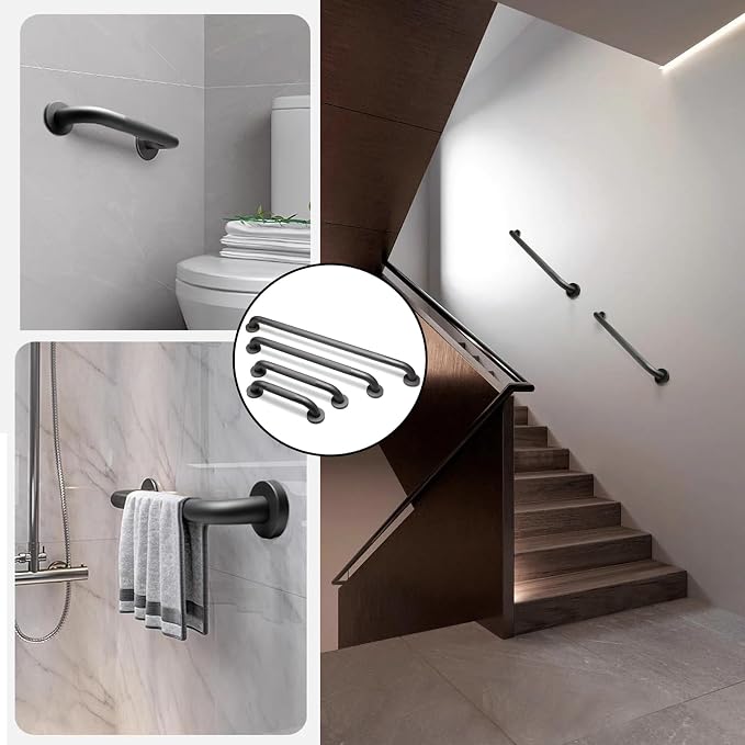 Shower Grab Bar, 2 Pack 32 Inch Gray Bathroom Grab Bar, 1.25" Diameter 304 - Image 6