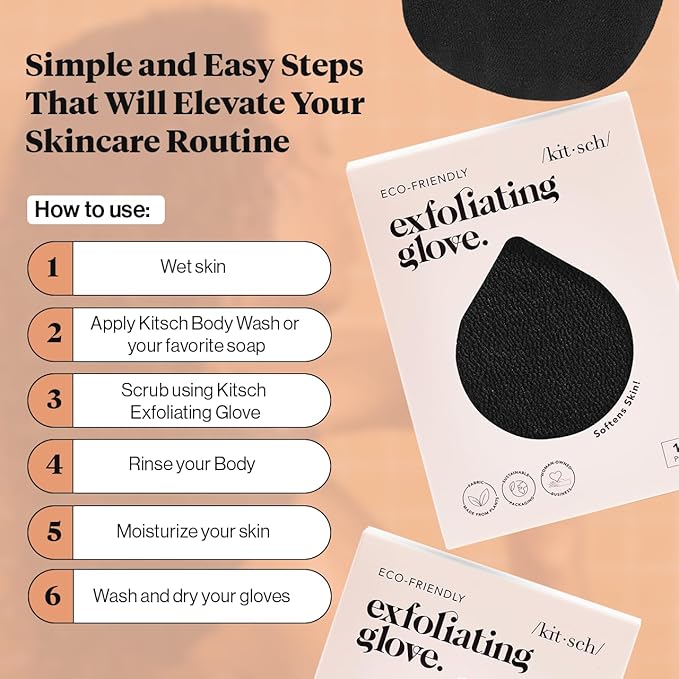 Kitsch Exfoliating Glove – Korean Exfoliating Mitt & Deep Exfoliating Body - Image 4