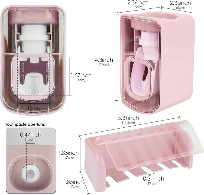 5 Slots Wall Mount Toothbrush Holder - Image 2