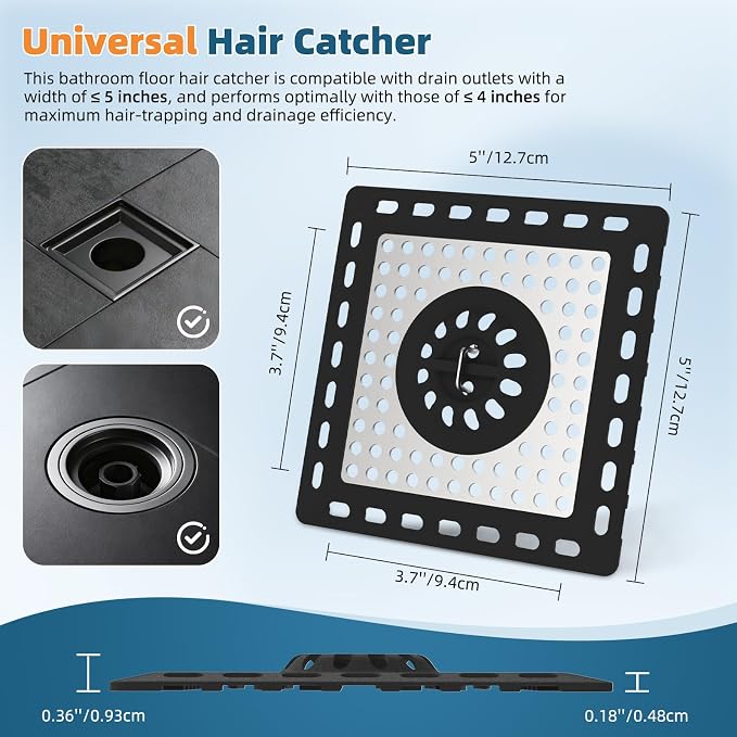 Hibbent 2 Pack Upgraded Shower Drain Hair Catcher, Shower Drain Cover - Image 7
