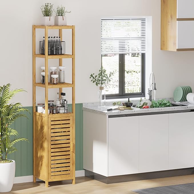VIAGDO Storage Tall Slim Cabinet - Image 8