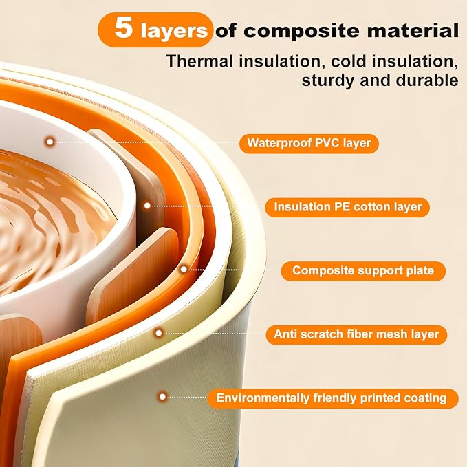 Portable Bathtub for Adult 27.5"x27.5" Collapsible Cold Plunge Bathtub Foldable - Image 7