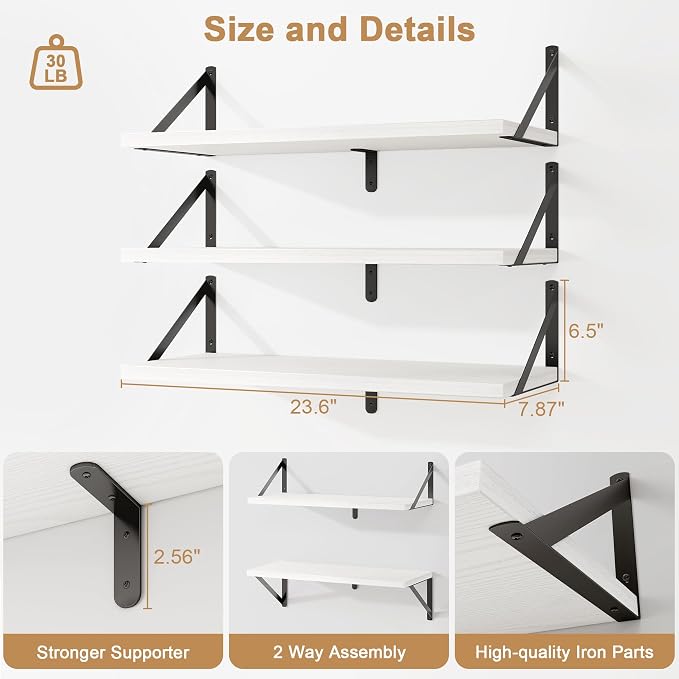 Fun Memories Floating Bookshelves, Decorative Wall Shelf - Image 3