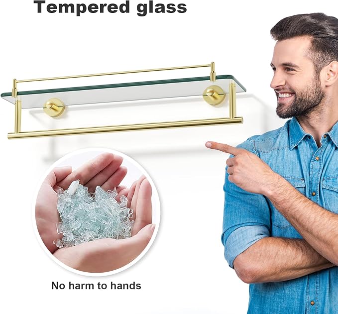 Towel Rack with Tempered Glass Shelf - Image 8