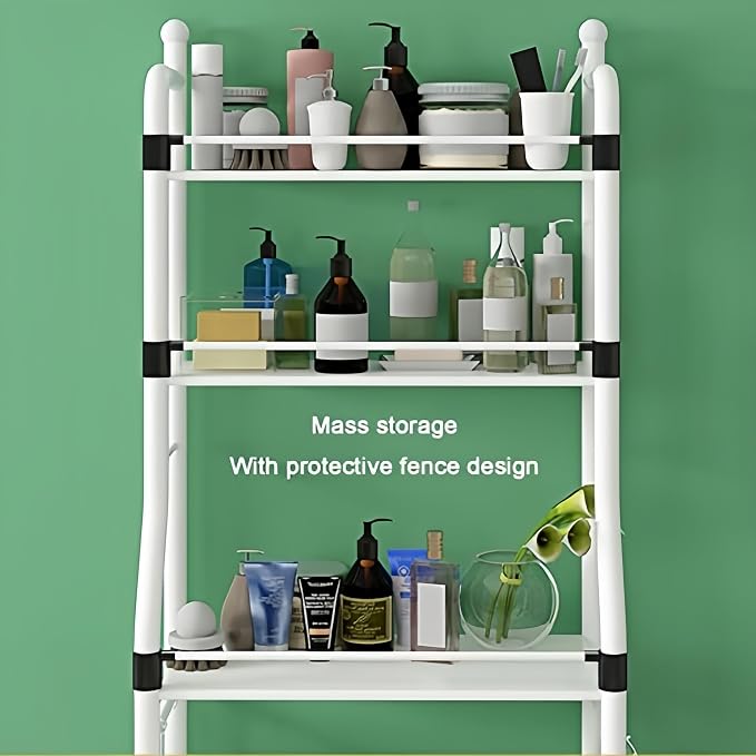 3-Tier Over The Toilet Storage, Metal Bathroom Organizer Shelves Cabinet - Image 5