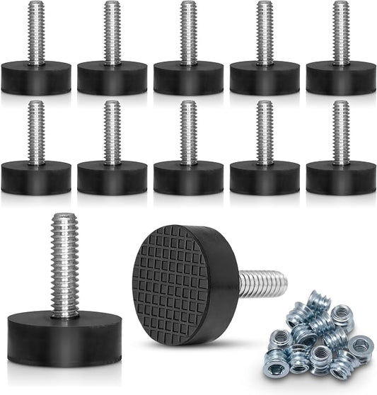 12 Pack All-Rubber 1/4"-20 UNC Leveling Feet by Unknown