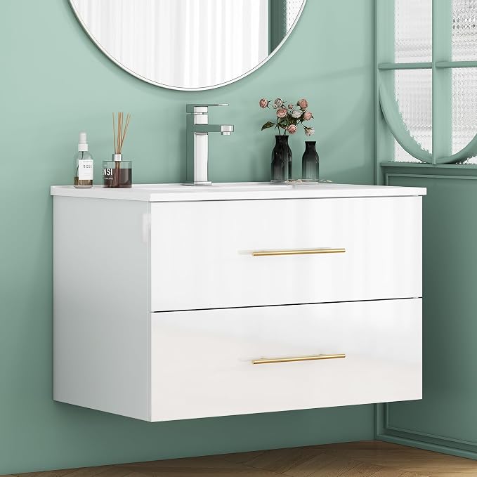 32" Wall Mounted Bathroom Vanity by KebuzHouse