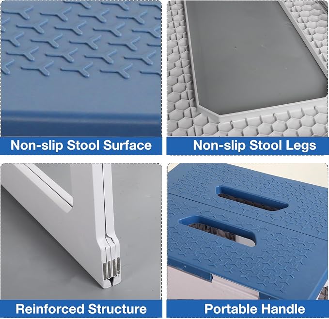 ProTraveser Bathroom Foot Rest Stool, Foldable Waterproof Plastic Step Stool - Image 3