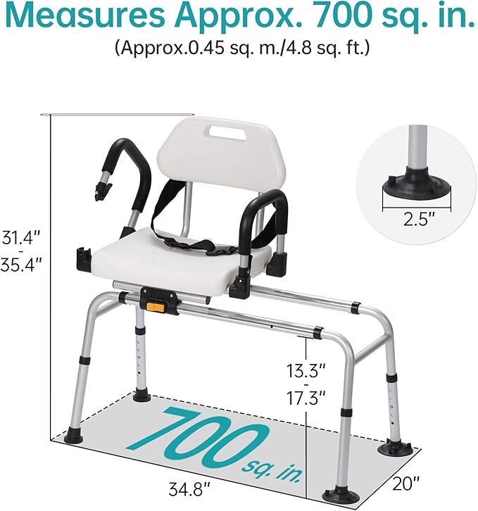 ELENKER Sliding Shower Chair - Image 6