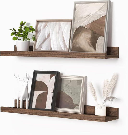 Heimlove Picture Ledge Shelf, Floating Shelves Set of 2, 24 Inches Picture Shelf by Heimlove