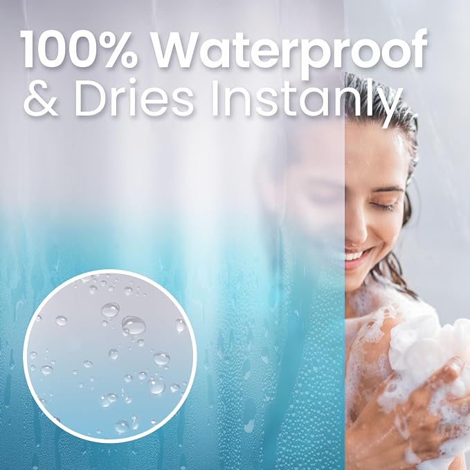 LiBa PEVA Shower Curtain Liner - 8G Waterproof Shower Liner - Image 6