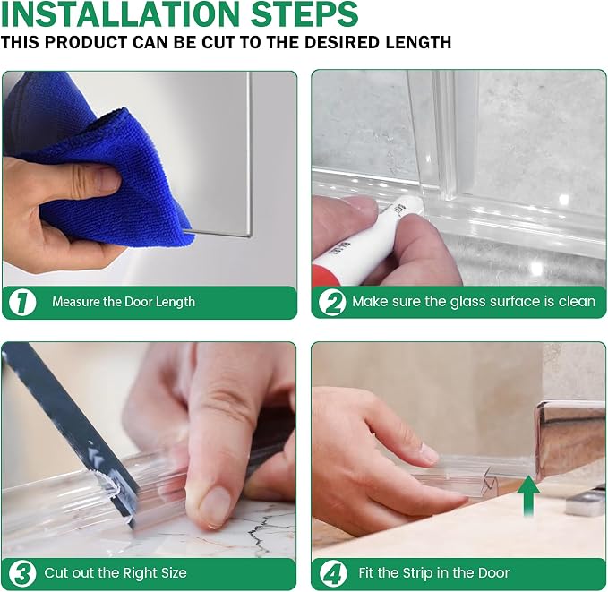 Shower Door Bottom Seal with Sweep 2Pack, to Stop Water Leaking - Image 7