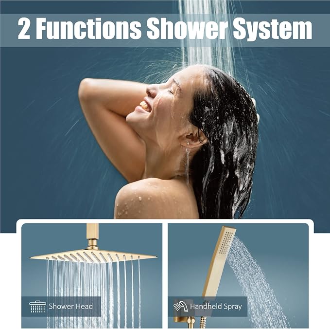 Aolemi Ceiling Mount Shower System Rain Shower Head - Image 2