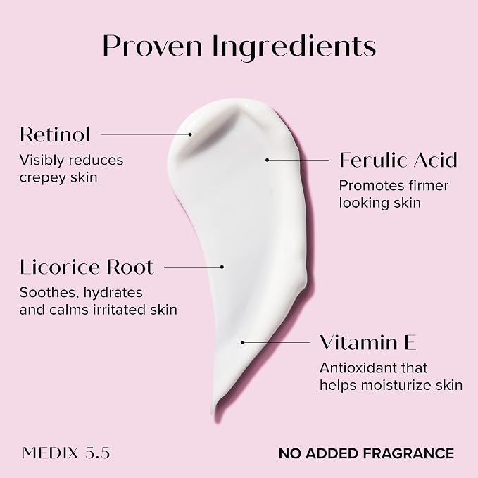 MEDIX Fragrance Free Firming Retinol Body Lotion + Collagen Peptides Cream 2pc - Image 3