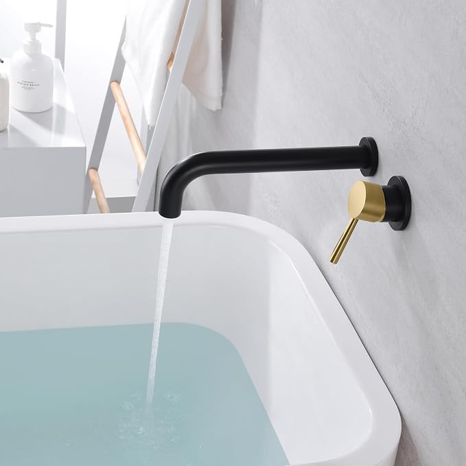 SUMERAIN Wall Mount Tub Faucet Bathroom Bathtub Faucet - Image 4