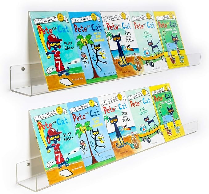 NIUBEE 36-Inch Acrylic Floating Bookshelves by NIUBEE
