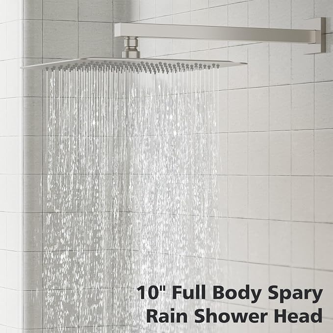 Gabrylly Shower System, High-Pressure 10" Stainless Steel Rain Showerhead - Image 3