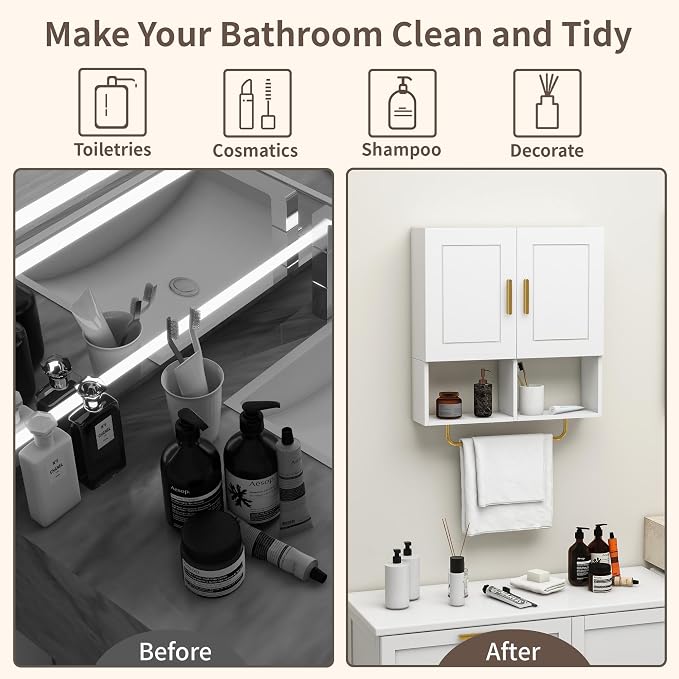 Wall Mounted Bathroom Storage Cabinet Medicine Cabinet - Image 4