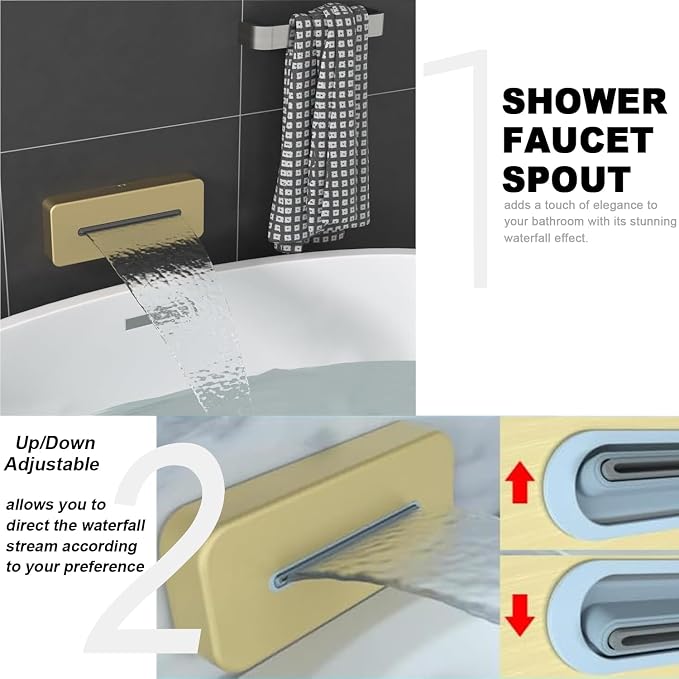 ENGA Shower System with Tub Spout, Bathtub Shower Faucet Combo Set - Image 3