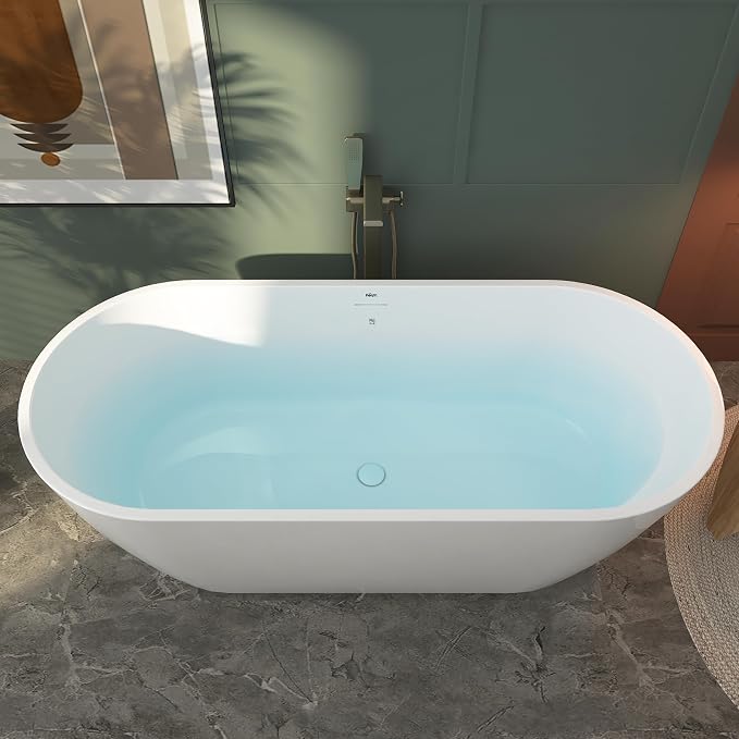 FerdY 67" Bali Elite Acrylic Freestanding Bathtub, Gracefully Shaped - Image 6