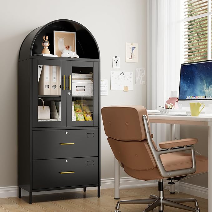 73''H Metal Arch File Cabinet, Filing Cabinet - Image 2