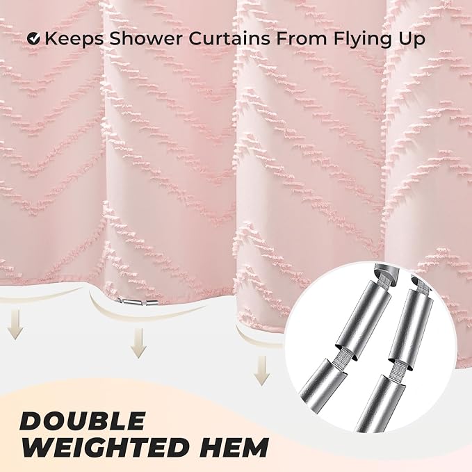 Pink Shower Curtain Boho Shower Curtains - Image 4