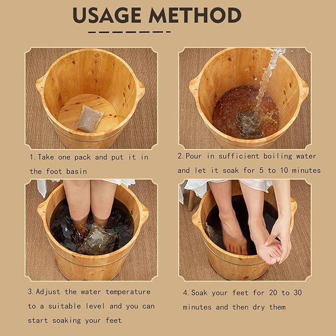 30 Pack Herbal Foot Soak Bags -Natural Ginger Mugwort Foot Detox Soak, Body - Image 7