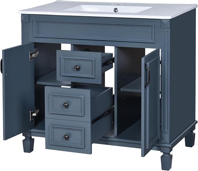 Merax 36” Bathroom Vanity with Sink, Freestanding Single Bathroom Sink Vanity - Image 7