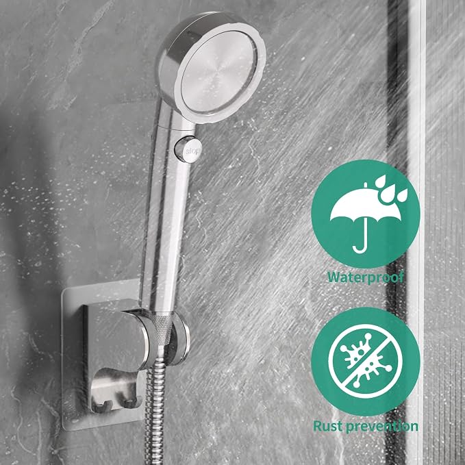 Hand Held Shower Head Holder Wall Mount, Shower Hose Holder Adhesive - Image 7