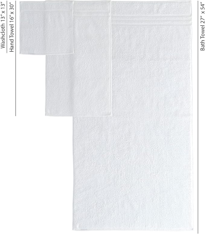 Hawmam Linen White 6 Piece Bath Towels Set - Image 7