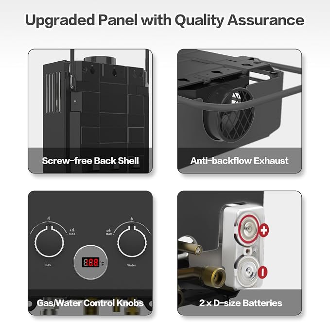 Propane Water Heater, 1.58GPM 6L Portable Tankless Water Heater - Image 7
