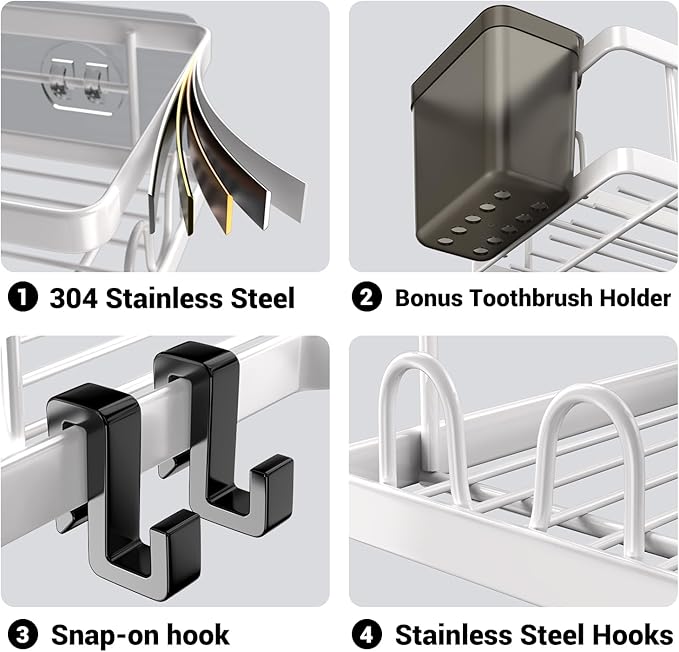 Shower Caddy Corner Organizer Shelf: 2Pack Adhesive Shower Essentials - Image 5