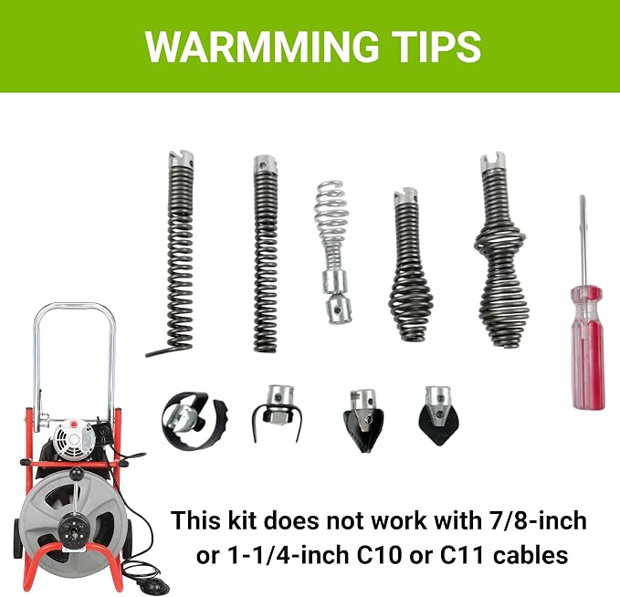 10PCS Drain Auger Cutter Set, Drain Snake Attachments Kit Drain Cleaning - Image 6