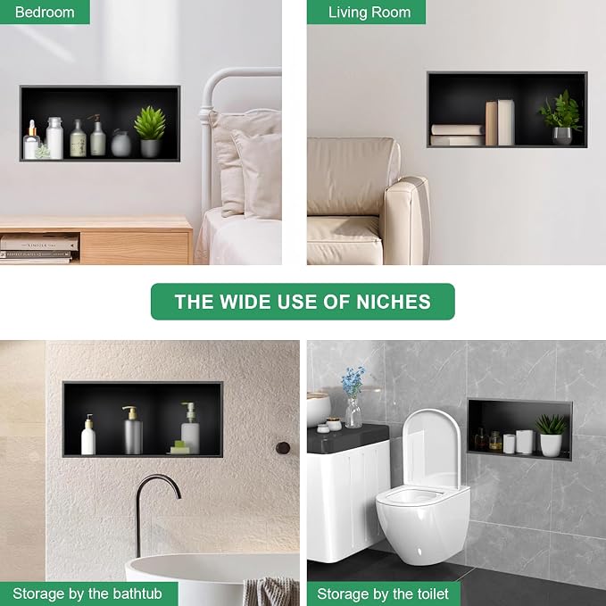 SaniteModar Shower Niche, Stainless Steel Shower Niche 12" X 24" No Tile Needed - Image 7