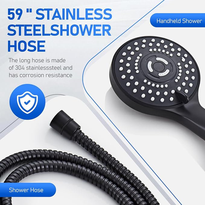 Wide Rain Shower Head With 5 Modes Handheld Showerheads, High Pressure - Image 6