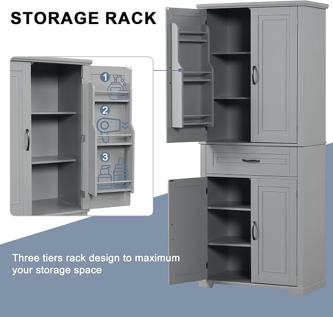 Favfurish 72" Tall Bathroom Storage Cabinet - Image 7