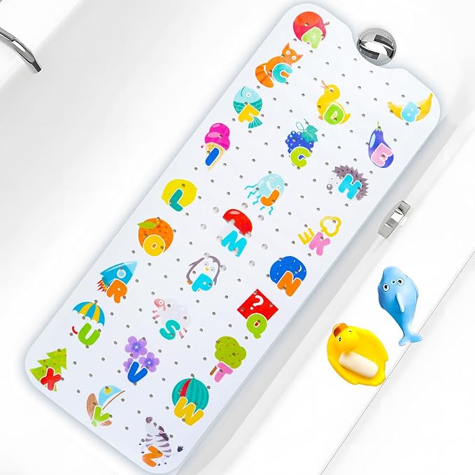 Baby Bath Mat for Tub Non Slip Kids Bathtub Mat Extra Long 40X16 Inch Toddler by Tubozadi