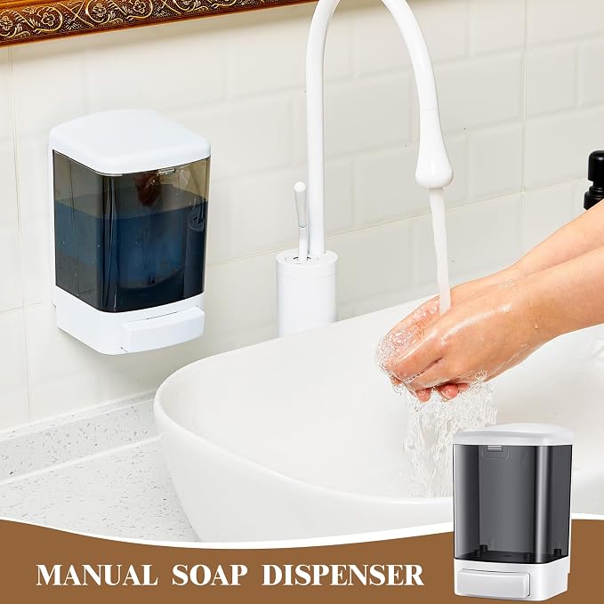 Hushee 2 Pcs Commercial Soap Dispenser Wall Mounted Manual Soap Dispenser - Image 5