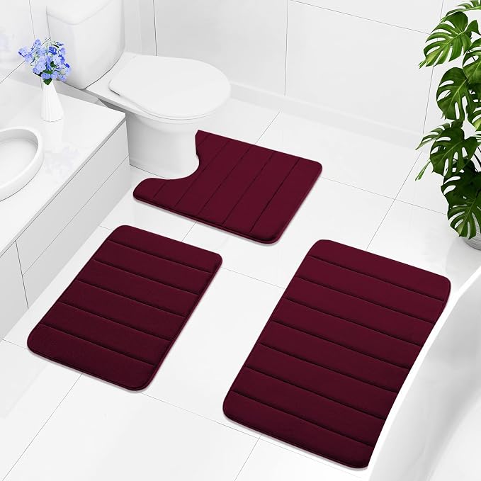 Buganda Memory Foam U-Shaped Contour Toilet Rugs, Non Slip Absorbent, Thick - Image 9