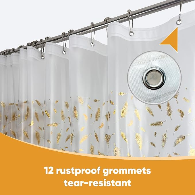 Plastic Shower Curtain Liner, Waterproof Printed PEVA Shower Curtain - Image 6