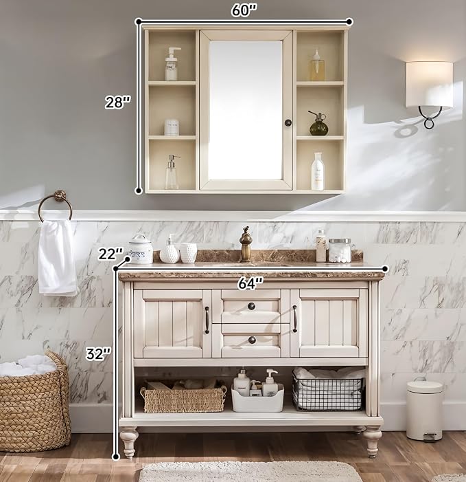 Freestanding Bathroom Vanity, Single Sink Bathroom Vanity Include Smart Mirror - Image 2
