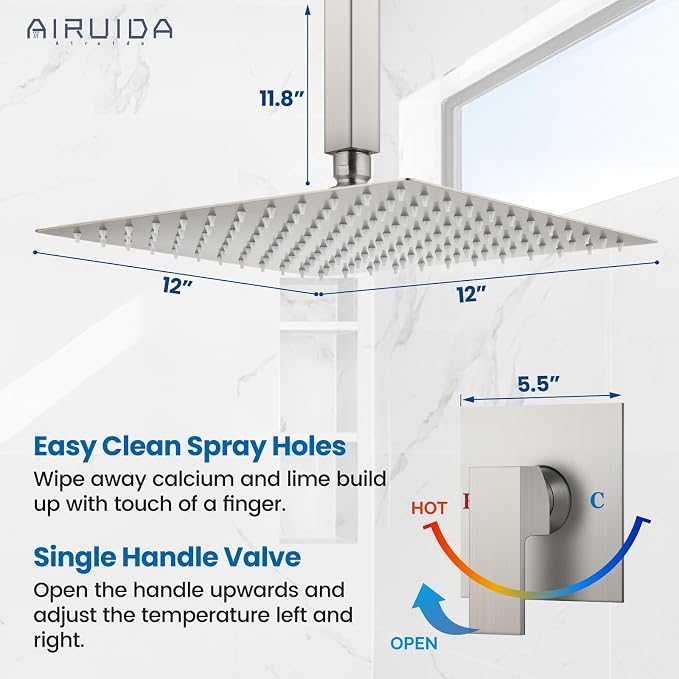 Airuida Shower Faucet Set and Handle Set Single Function Shower Trim Kit - Image 4