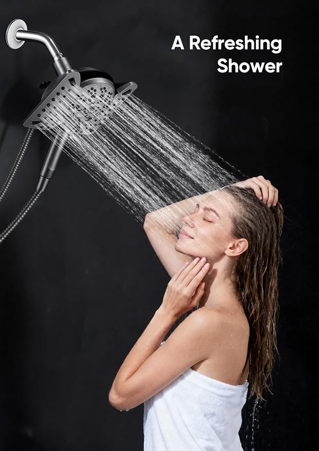 Shower Head with Handheld High Pressure, Rain Shower Head with Fixed Showerhead - Image 5