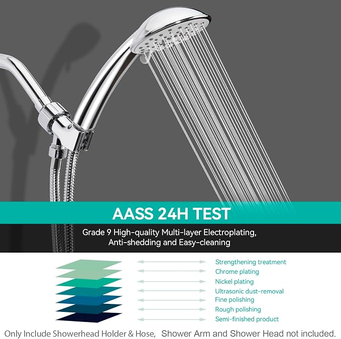 Adjustable Handheld Shower Head Holder and Hose- Premium ABS Bracket- 360 - Image 5
