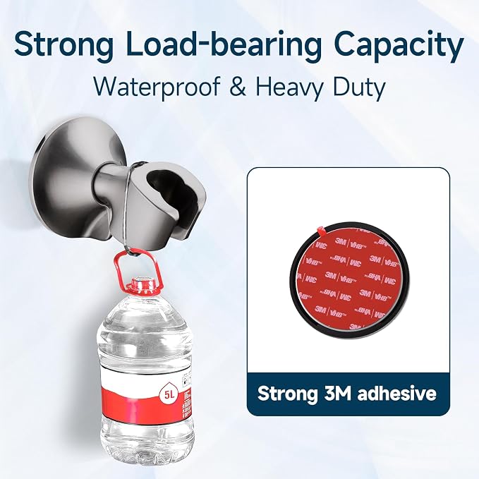 BRIGHT SHOWERS Strong Adhesive Shower Head Holder - Image 3