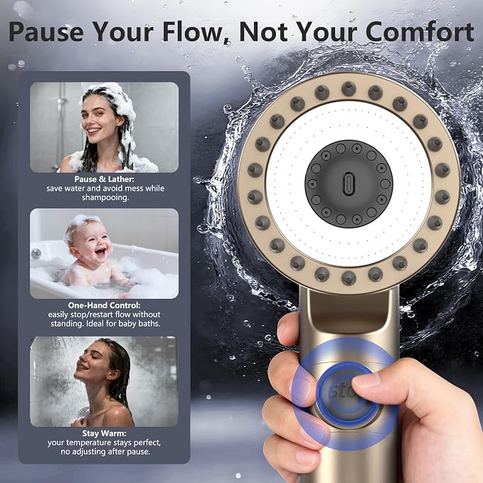 Filtered Shower Head with Handheld, High Pressure Water Flow and Multiple Spray - Image 5