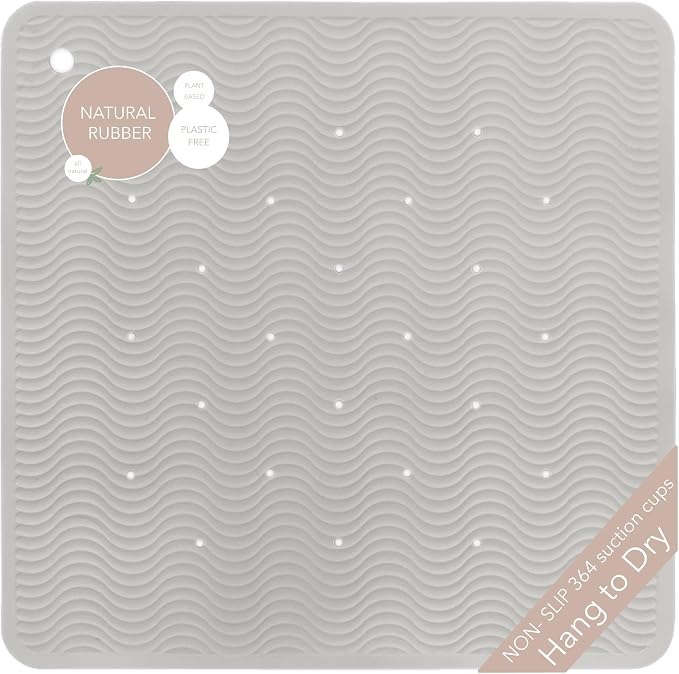HEVEA Natural Rubber Wave Bath Mat – Square 21x21 in by HEVEA