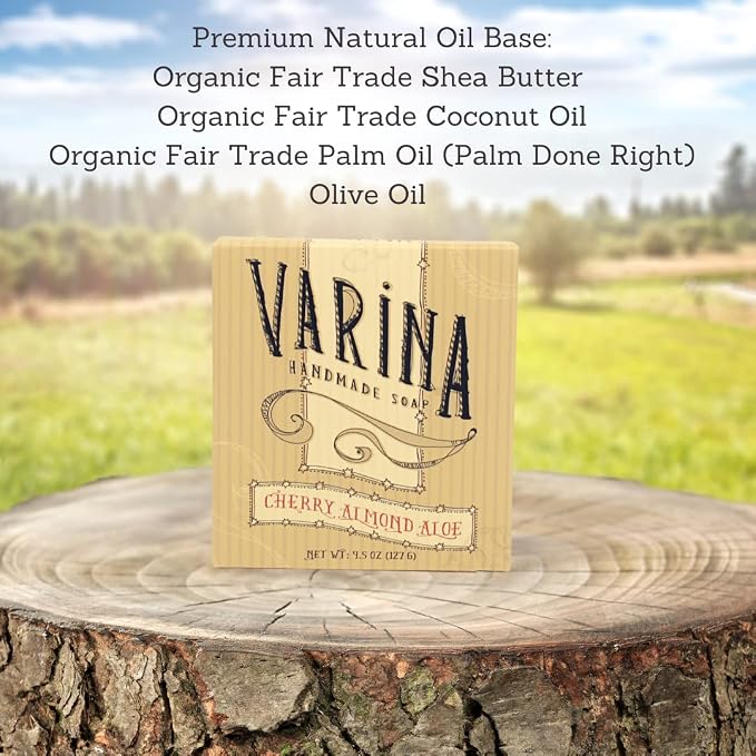 Natural Cherry Almond Aloe Bar Soap - Image 2