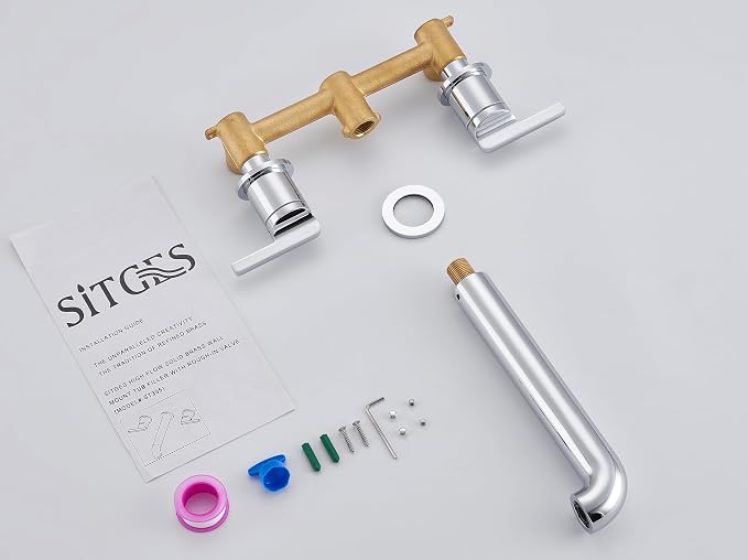SITGES Solid Brass Wall Mount Tub Filler, High-End Design, High Flow Bathtub - Image 6